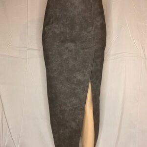 Topshop Gray Maxi Pencil Skirt with Slit